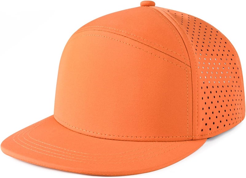 FEINION Men Flat Brim Adjustable Performance Hat Snapback Laser Perforated Baseball Cap - Image 2